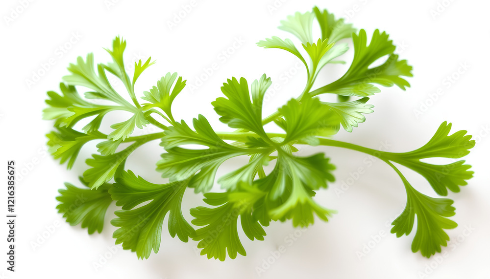 Fototapeta premium Fresh parsley leaves isolated on a white background