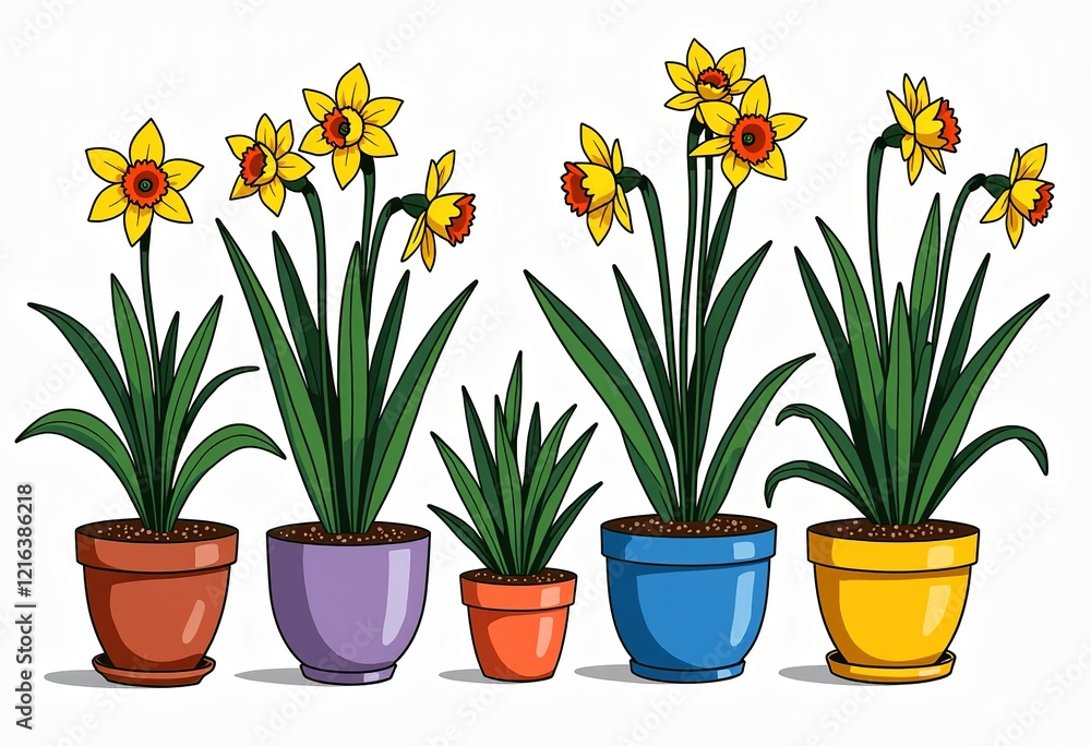鉢植え水仙 ベクター、カラー線画アート、分離植物イラスト、シンプルデザイン、ミニマリズム、カラー描画、16K UHD、白い背景、編集グラフィック。
鉢植え水仙 ベクター、カラー線画アート、分離植物イラスト、シンプルデザイン、ミニマリズム、カラー描画、16K UHD、白い背景、編集グラフィック。