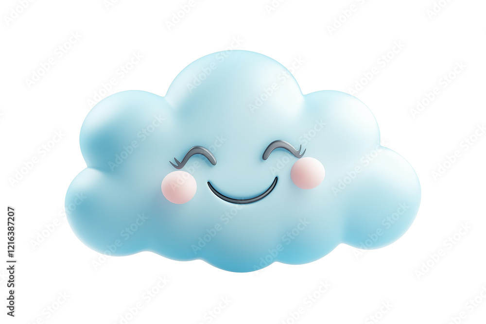 Blue cloud with smiling face Blue cloud with smiling face