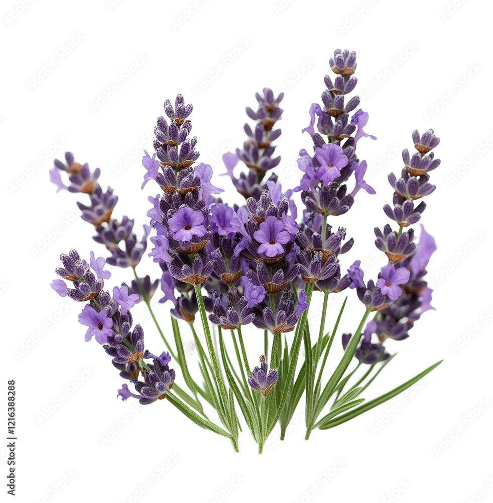 Lavender blooms create a fragrant bouquet in gentle sunlight during a warm summer morning isolated on transparent background Lavender blooms create a fragrant bouquet in gentle sunlight during a warm summer morning isolated on transparent background