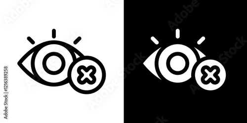 forbidden to see line and glyph icon, outline and glyph vector sign, linear and glyph style pictogram isolated on white and black. islamic Symbol, logo, icon, illustration
