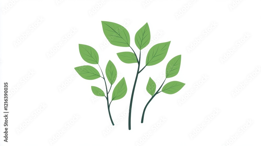 Elegant Green Leaves Design