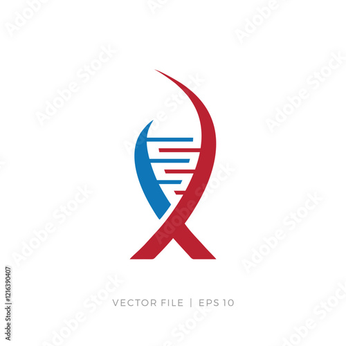 initial letter X DNA gen helix logo