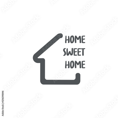 vektor ilutrasi desain datar templete wallpaper home sweet home.
