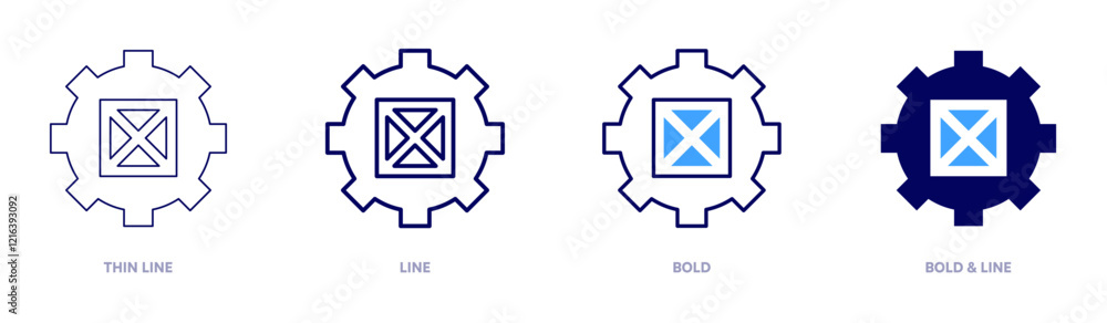 Packaging icon in 4 different styles. Thin Line, Line, Bold, and Bold Line. Duotone style. Editable stroke Packaging icon in 4 different styles. Thin Line, Line, Bold, and Bold Line. Duotone style. Editable stroke