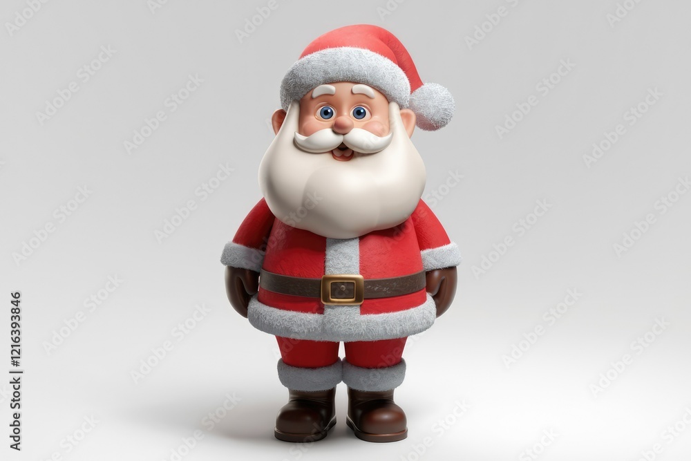 A cheerful 3D model of Santa Claus, ready for Christmas, with a friendly smile. A cheerful 3D model of Santa Claus, ready for Christmas, with a friendly smile.