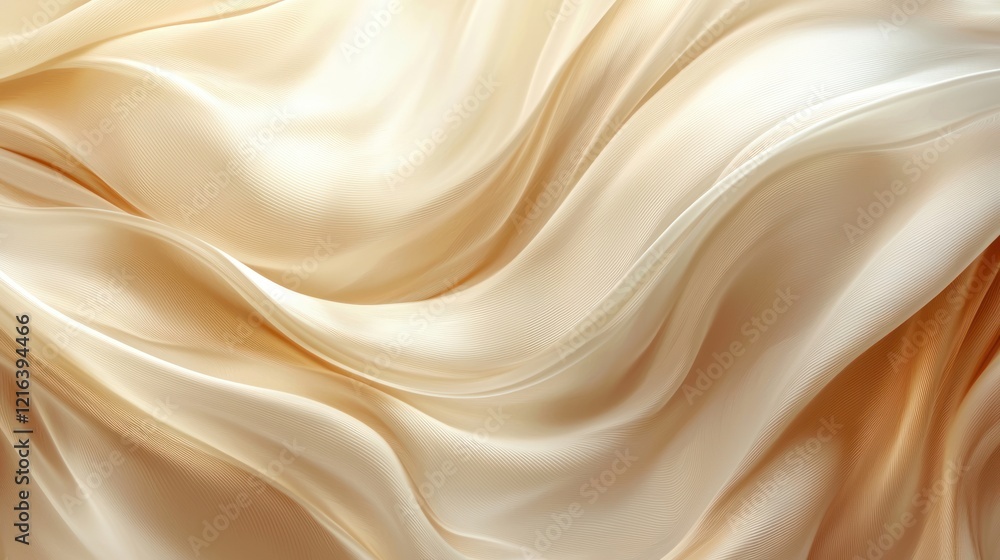 Elegant Draped Beige Silk Fabric Texture Elegant Draped Beige Silk Fabric Texture