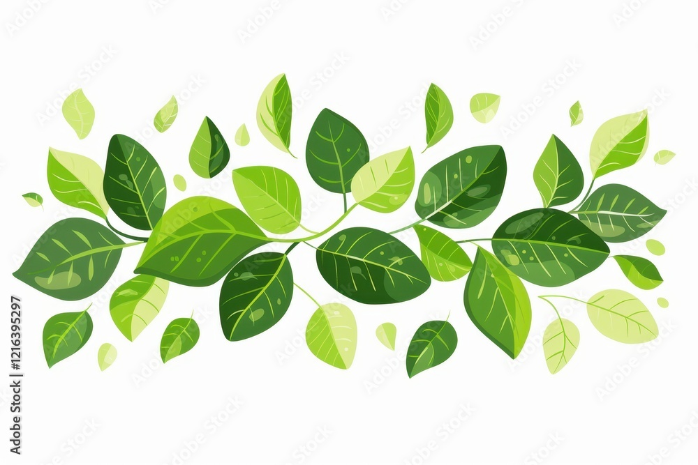 Fresh Green Leaves Pattern Background Fresh Green Leaves Pattern Background