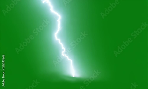lightning flash with green screen background