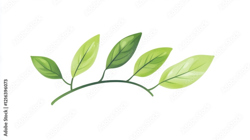 Fototapeta premium Delicate Green Leaves on a Branch