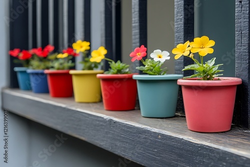 Colorful Flowers in Pots - A Vibrant Garden Display