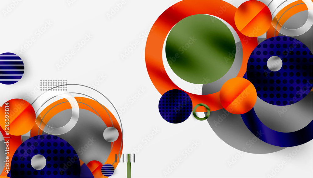 Fototapeta premium Abstract background - layered geometric shapes with smooth gradients and transparency