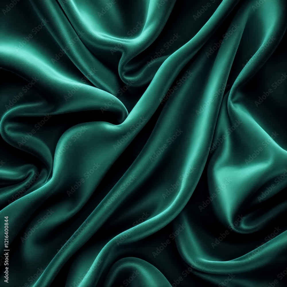 Dark Green Silk Fabric with Smooth and Shiny Surface Dark Green Silk Fabric with Smooth and Shiny Surface