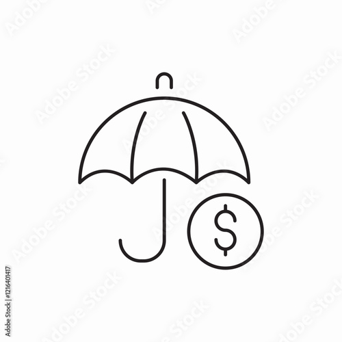 financial umbrella protection icon vector sign