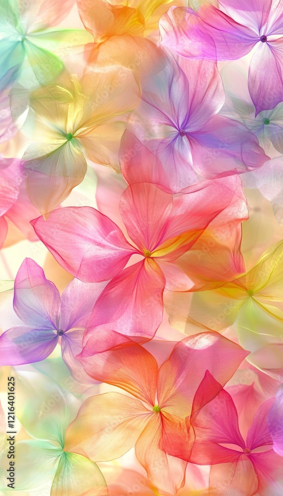 Abstract Floral Pattern, Representing Collaboration, Synergy, and Harmony in Soft, Bright Colors. Abstract Floral Pattern, Representing Collaboration, Synergy, and Harmony in Soft, Bright Colors.