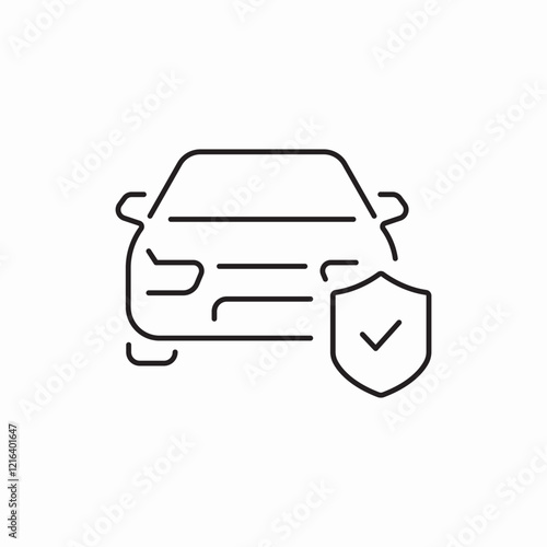 car auto protection icon vector sign