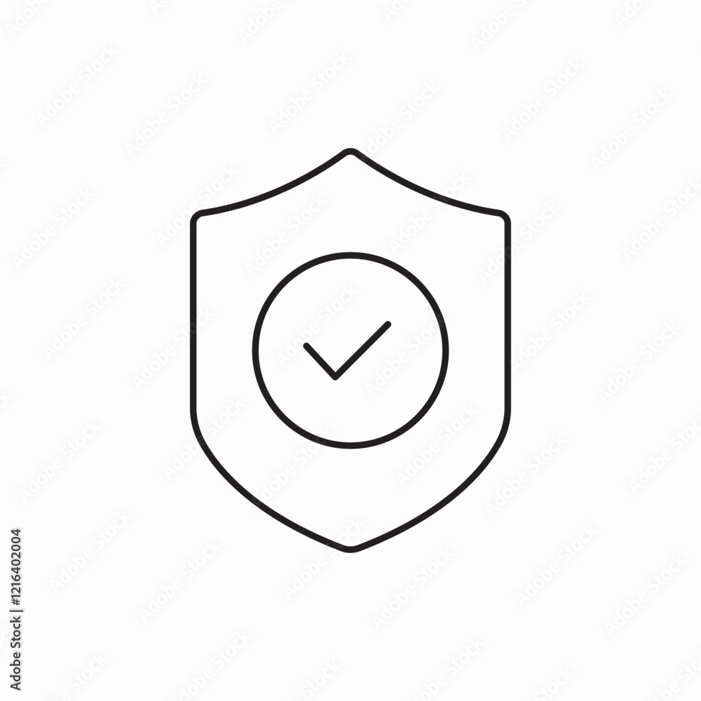 shield check protection icon vector sign shield check protection icon vector sign
