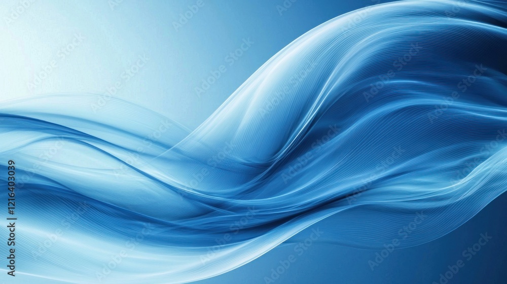 Abstract Blue Wave: Serene Digital Art Abstract Blue Wave: Serene Digital Art