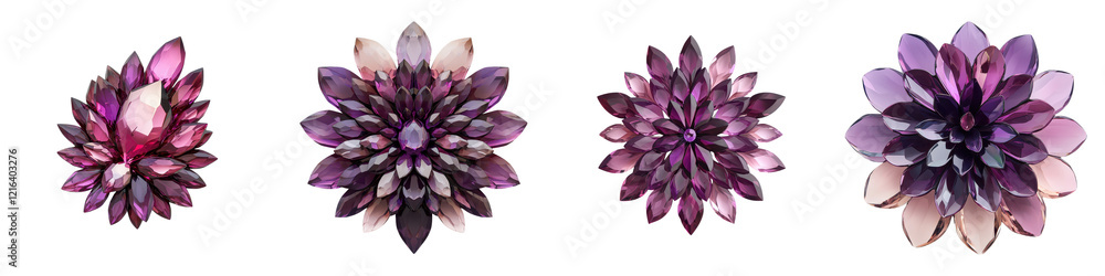 Obraz premium Stunning vibrant purple dahlia flowers in closeup view showcasing the intricate and delicate petal details texture and vibrant colors of this beautiful elegant and ornamental floral bloom