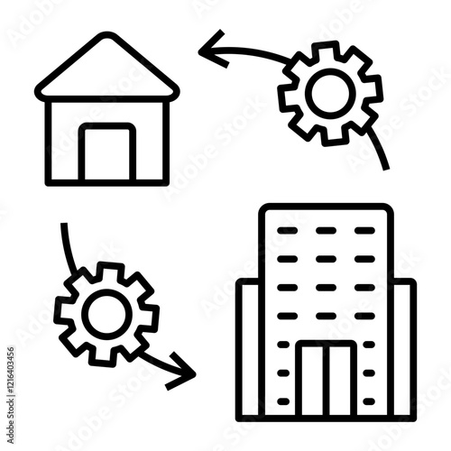hybrid work outline icon