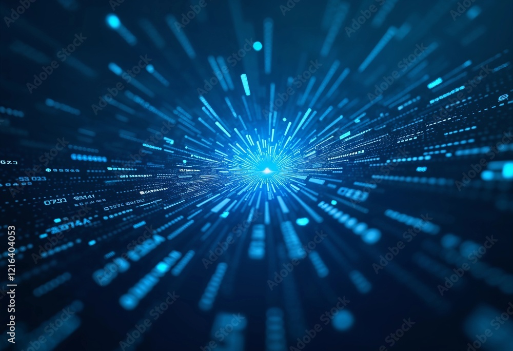 Digital Particles Converge to Create a Mesmerizing Blue Explosion of Data. Generative AI Digital Particles Converge to Create a Mesmerizing Blue Explosion of Data. Generative AI
