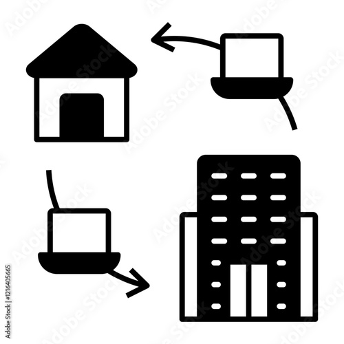 hybrid work black icon