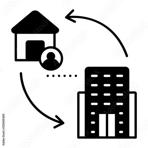 hybrid work black icon