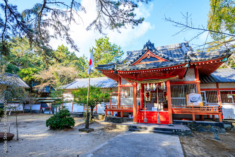 冬の八幡奈多宮 大分県杵築市 HachimanNada Shrine in winter. Ooita Pref, Kitsuki City. 冬の八幡奈多宮 大分県杵築市 HachimanNada Shrine in winter. Ooita Pref, Kitsuki City.