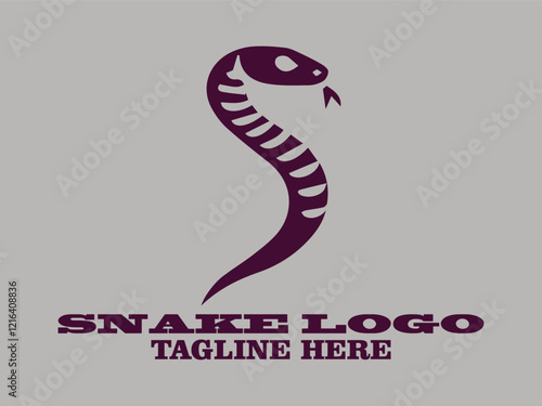 Dark purple cobra design with raised hood, suitable for printed materials vector illustration of snake containing poisonous snake Snake logo with Symbol of Strength, snake tattoo Tribal Design