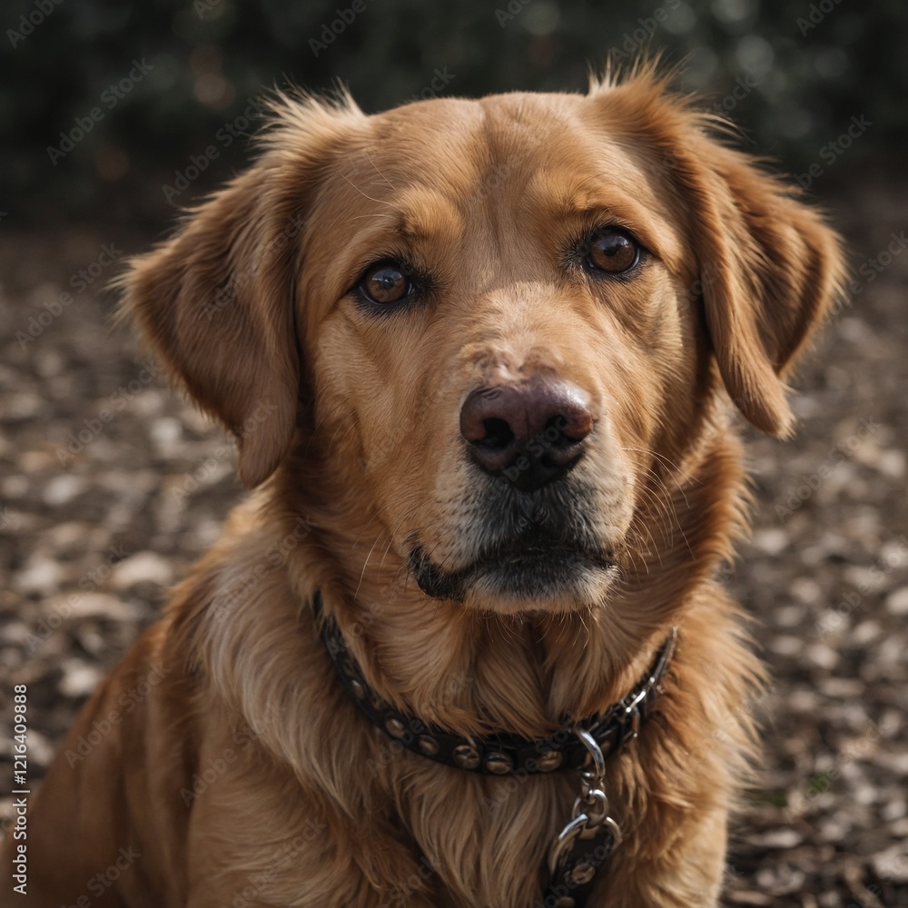 Dog acts sad while waiting for owner to return. The dog looks sad It's like crying. A charming golden whisker dog. Dog acts sad while waiting for owner to return. The dog looks sad It's like crying. A charming golden whisker dog.