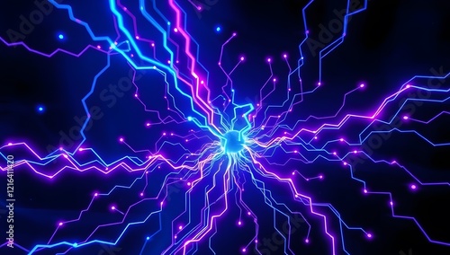 Futuristic data highway across a glowing digital surface