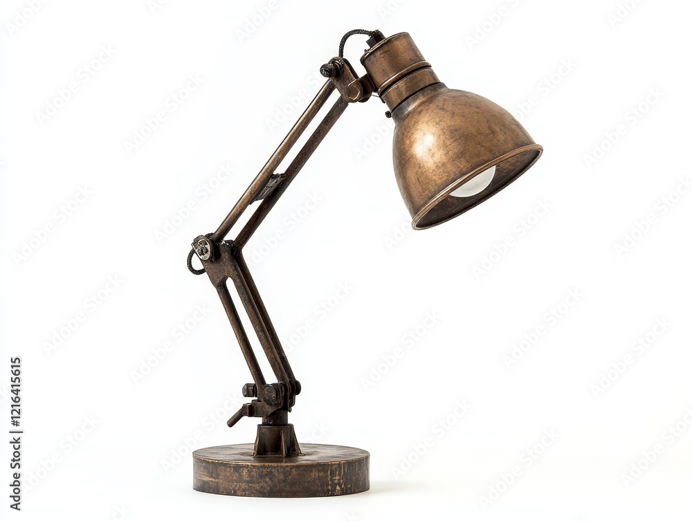 Antique bronze desk lamp with adjustable arm. Antique bronze desk lamp with adjustable arm.