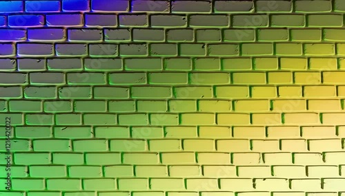 Colorful Gradient Brick Wall Texture