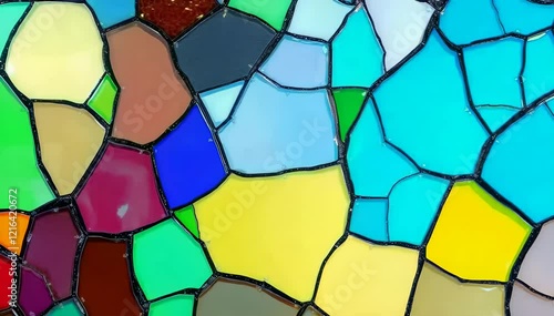 Stained Glass Mosaic with Vibrant Colors
