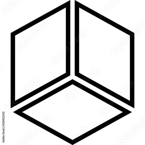 Simple vector icon volumetric cube