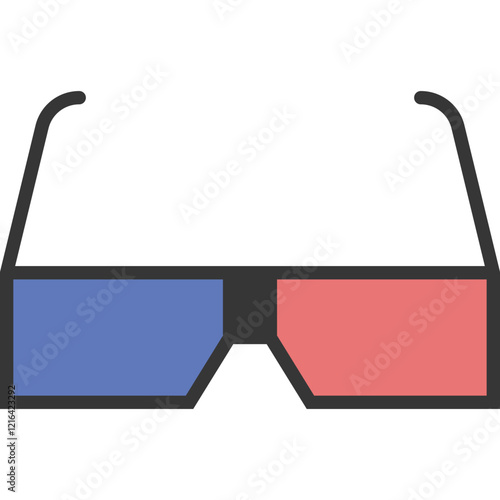 Simple vector icon 3d glasses