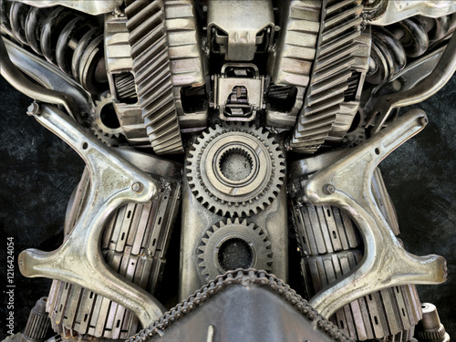 Foto Close up view of Robot mechanical part