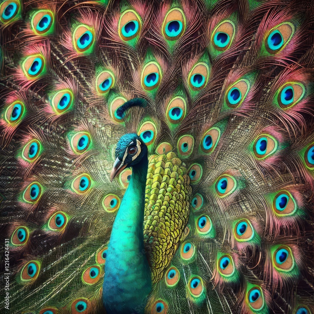 Fototapeta premium close up of a peacock