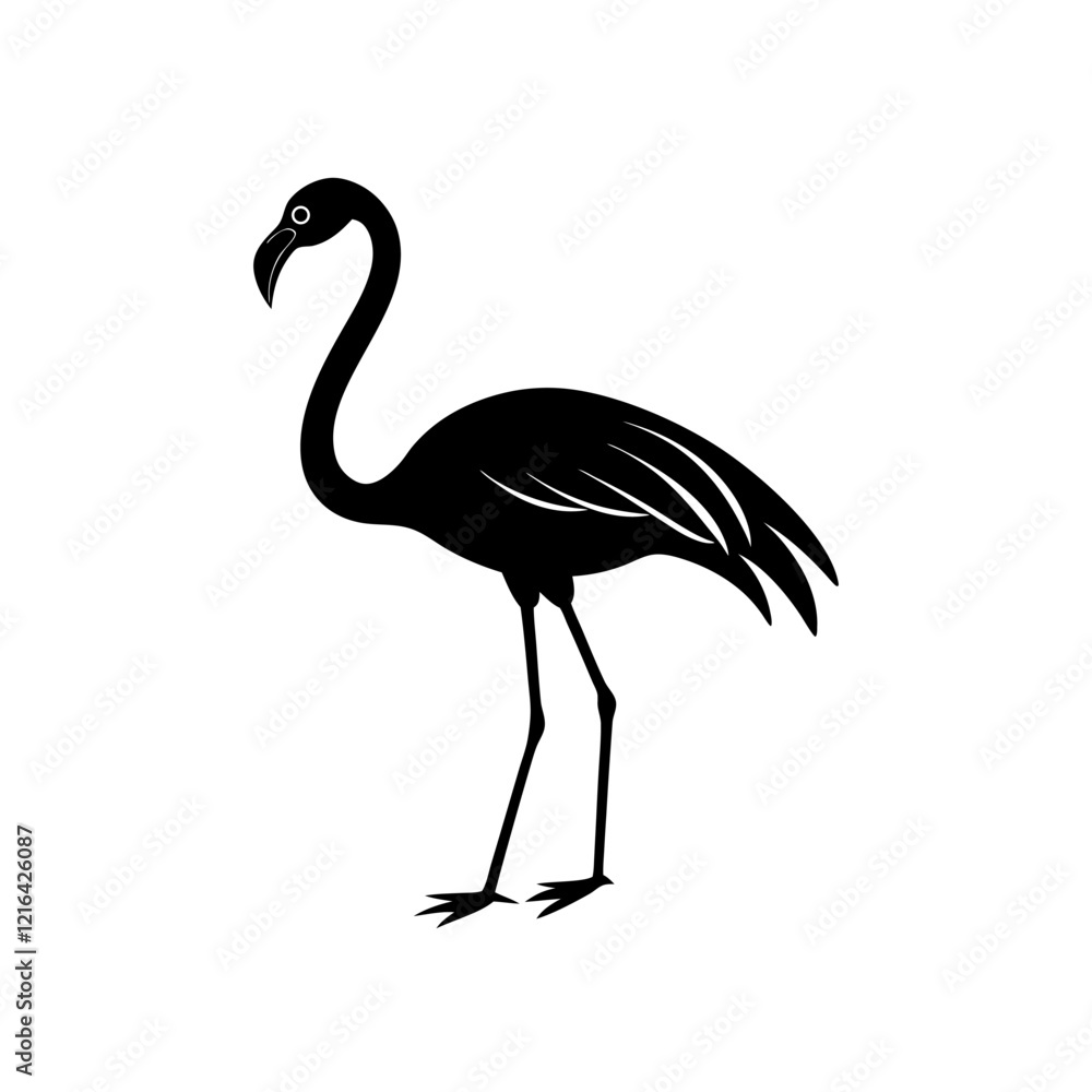 flamingo silhouette isolated on white flamingo silhouette isolated on white