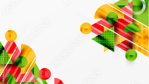 Modern geometric background - overlapping triangles with smooth gradients and semi-transparency