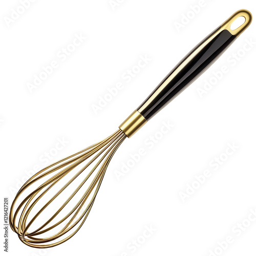 Wallpaper Mural Gold whisk, black handle, kitchen utensil, baking, white background Torontodigital.ca