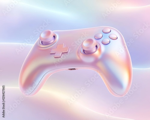 Pastel Pink Gaming Controller on Abstract Background