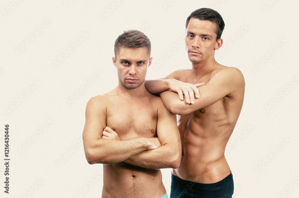 Young attractive gay couple and romantic feelings. Young attractive gay couple and romantic feelings.
