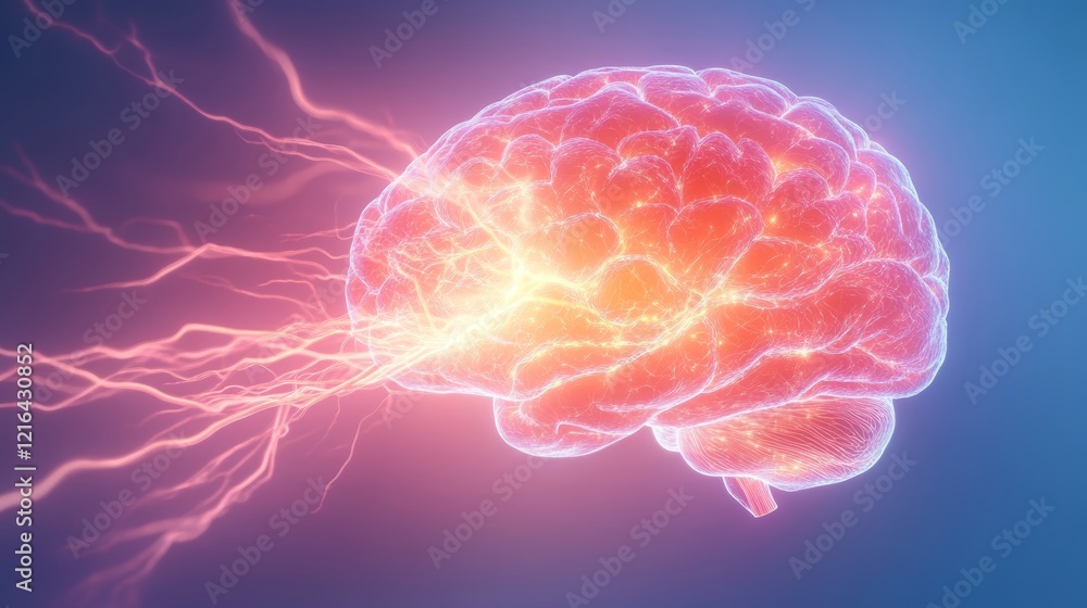 Illuminated Human Brain with Energy Waves Illuminated Human Brain with Energy Waves