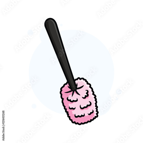 Toilet Brush Cartoon Icon Vector Illustration. Isolated background. Brush for Cleansing Toilet Bowl.