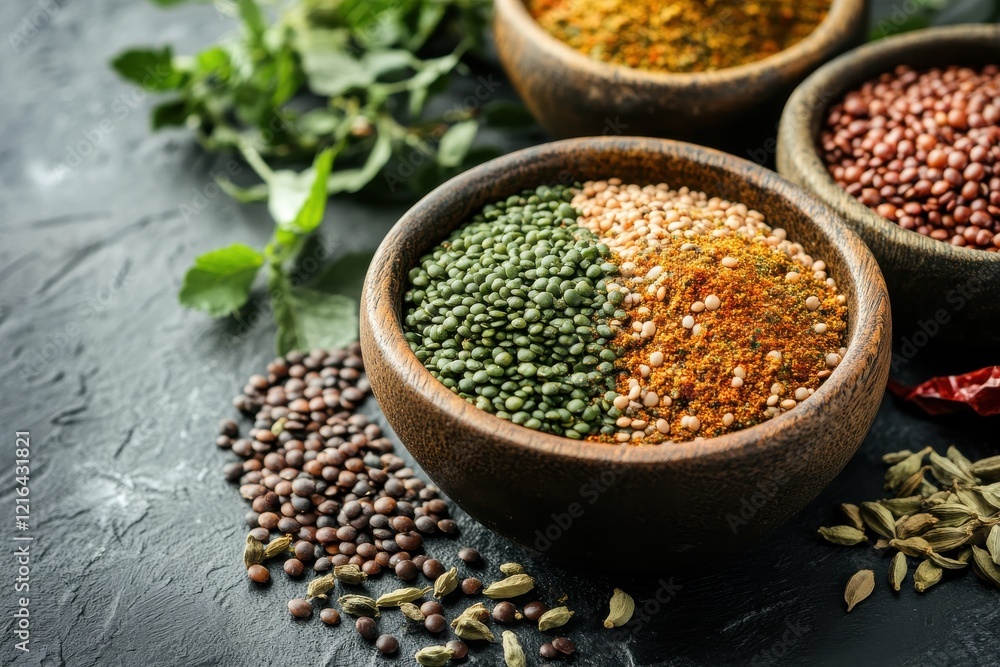 Delicious Indian Lentil Curry in a Bowl with Spices Perfect for Traditional Dishes Delicious Indian Lentil Curry in a Bowl with Spices Perfect for Traditional Dishes
