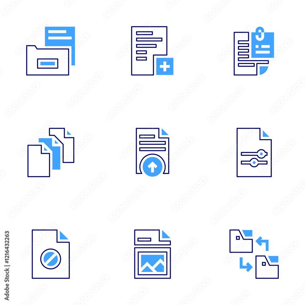 File icon set. Bold line style. Duotone colors. Editable stroke. file upload, image file, file, files File icon set. Bold line style. Duotone colors. Editable stroke. file upload, image file, file, files