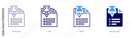 File recovery icon in 4 different styles. Thin Line, Line, Bold, and Bold Line. Duotone style. Editable stroke