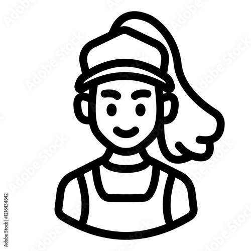 female courier avatar outline