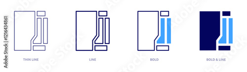 File verification icon in 4 different styles. Thin Line, Line, Bold, and Bold Line. Duotone style. Editable stroke